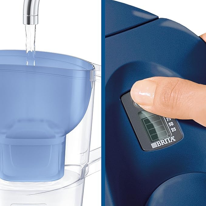 BRITA Marella XL German Made Water Filter Jug 3.5 L Blue | Powerful Filtration with MicroFlow Technology | Activated Micro Carbon Pearls for Fresh and Enriched Taste of Water