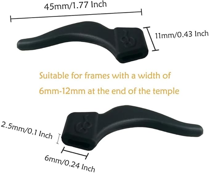 FEORA Ear Grips Supporter for Spectacles Hook Temple Tips Retainer Spectacle holder Eye Glasses Spec supporter hooks Anti Slipping Anti-Fall Eye Glass Holder for Eyewear Specs holder Strap - Pairs