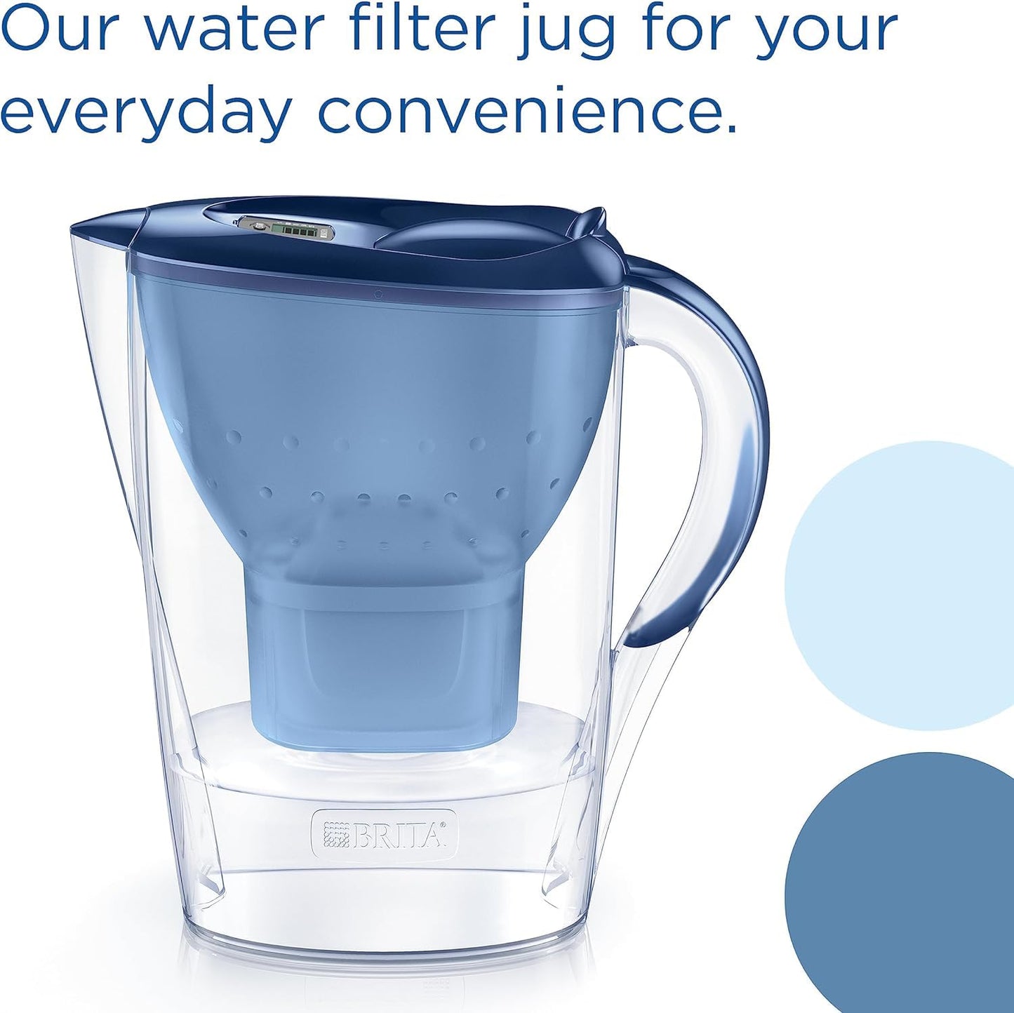 BRITA Marella XL German Made Water Filter Jug 3.5 L Blue | Powerful Filtration with MicroFlow Technology | Activated Micro Carbon Pearls for Fresh and Enriched Taste of Water