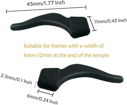 FEORA Ear Grips Supporter for Spectacles Hook Temple Tips Retainer Spectacle holder Eye Glasses Spec supporter hooks Anti Slipping Anti-Fall Eye Glass Holder for Eyewear Specs holder Strap - Pairs