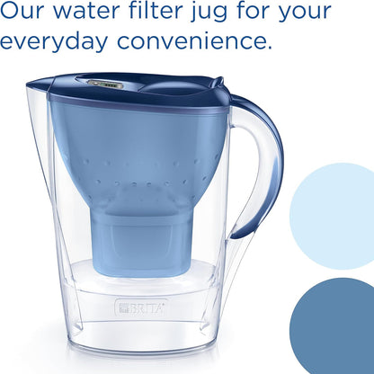 BRITA Marella XL German Made Water Filter Jug 3.5 L Blue | Powerful Filtration with MicroFlow Technology | Activated Micro Carbon Pearls for Fresh and Enriched Taste of Water