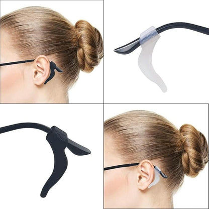 FEORA Ear Grips Supporter for Spectacles Hook Temple Tips Retainer Spectacle holder Eye Glasses Spec supporter hooks Anti Slipping Anti-Fall Eye Glass Holder for Eyewear Specs holder Strap - Pairs